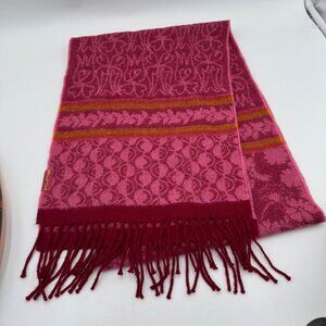 Kuna Baby Alpaca Scarf Fringe Pink soft warm patterned